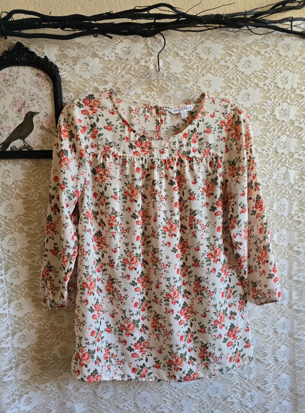 Peasant-Style Boho Floral Top - Cottagecore - GrandmaCore - Fairy - Hippy